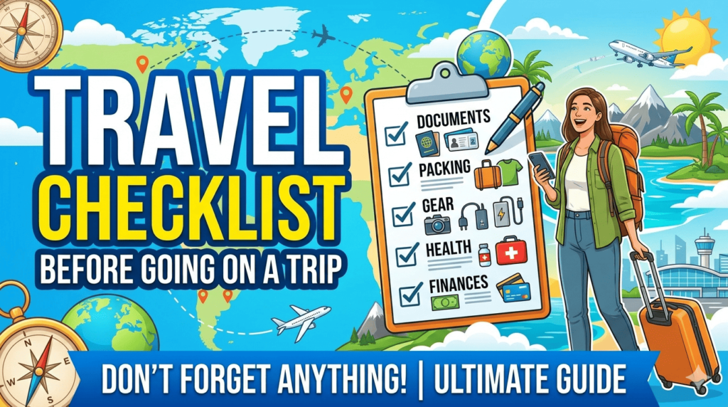 Travel checklist before going on a trip